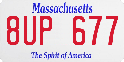 MA license plate 8UP677