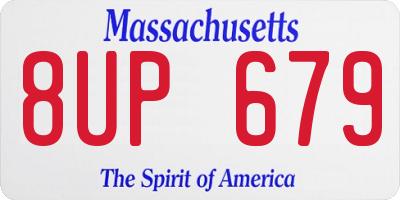 MA license plate 8UP679