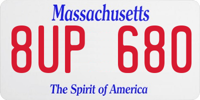 MA license plate 8UP680