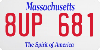 MA license plate 8UP681