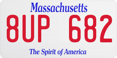 MA license plate 8UP682