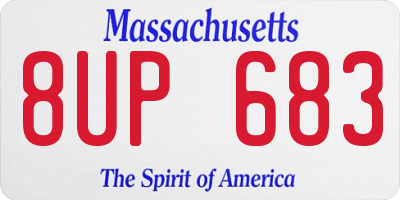 MA license plate 8UP683