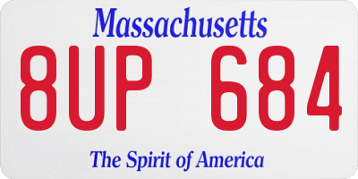 MA license plate 8UP684