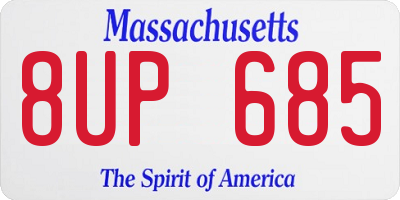MA license plate 8UP685