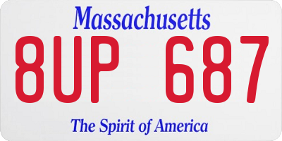 MA license plate 8UP687