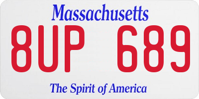 MA license plate 8UP689