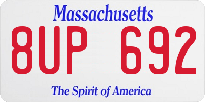 MA license plate 8UP692