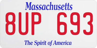 MA license plate 8UP693