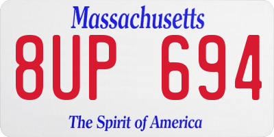 MA license plate 8UP694