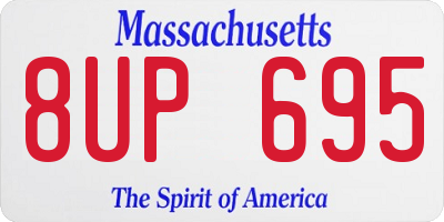MA license plate 8UP695