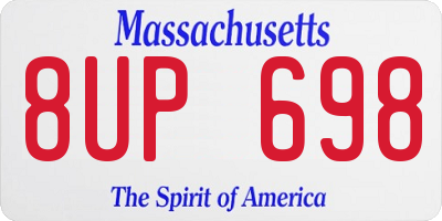 MA license plate 8UP698