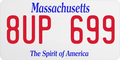 MA license plate 8UP699