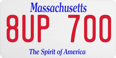 MA license plate 8UP700