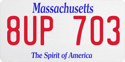 MA license plate 8UP703