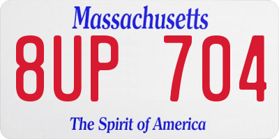 MA license plate 8UP704