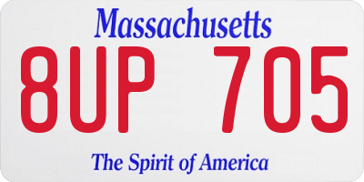 MA license plate 8UP705