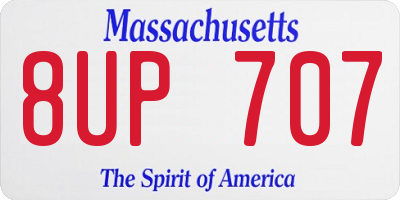 MA license plate 8UP707
