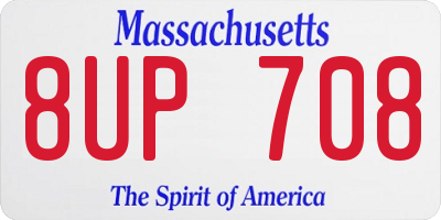 MA license plate 8UP708