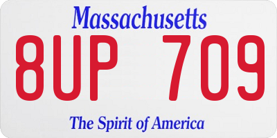 MA license plate 8UP709