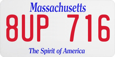 MA license plate 8UP716