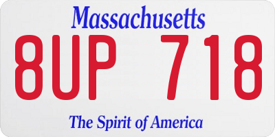 MA license plate 8UP718