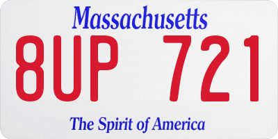 MA license plate 8UP721