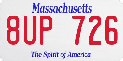 MA license plate 8UP726