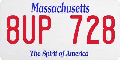 MA license plate 8UP728