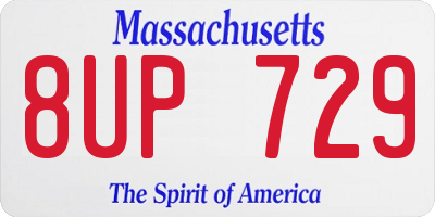 MA license plate 8UP729