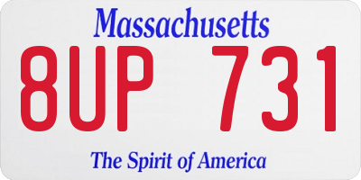 MA license plate 8UP731