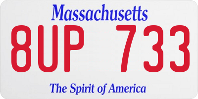MA license plate 8UP733
