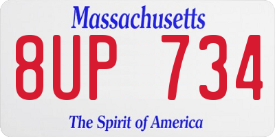 MA license plate 8UP734