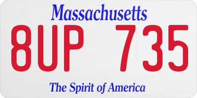 MA license plate 8UP735
