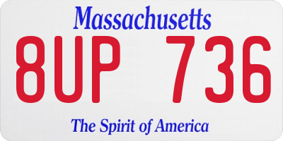 MA license plate 8UP736