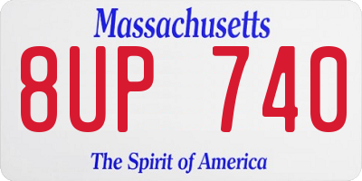 MA license plate 8UP740