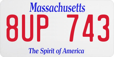 MA license plate 8UP743