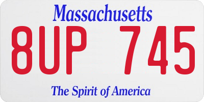 MA license plate 8UP745