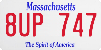 MA license plate 8UP747