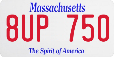 MA license plate 8UP750