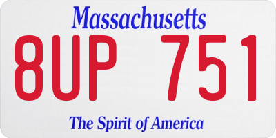 MA license plate 8UP751