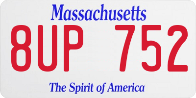 MA license plate 8UP752
