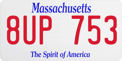 MA license plate 8UP753