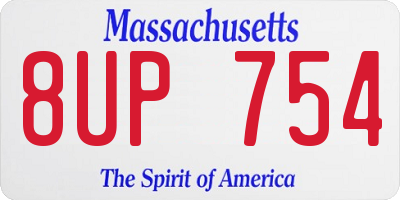 MA license plate 8UP754