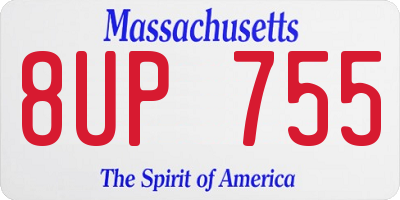 MA license plate 8UP755