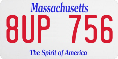 MA license plate 8UP756