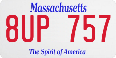 MA license plate 8UP757