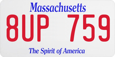 MA license plate 8UP759