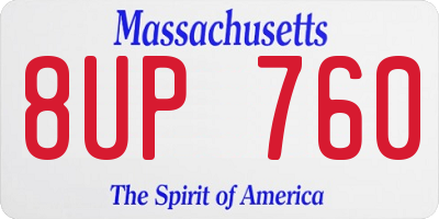 MA license plate 8UP760
