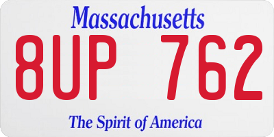 MA license plate 8UP762