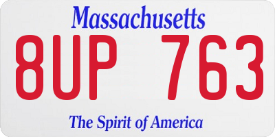 MA license plate 8UP763
